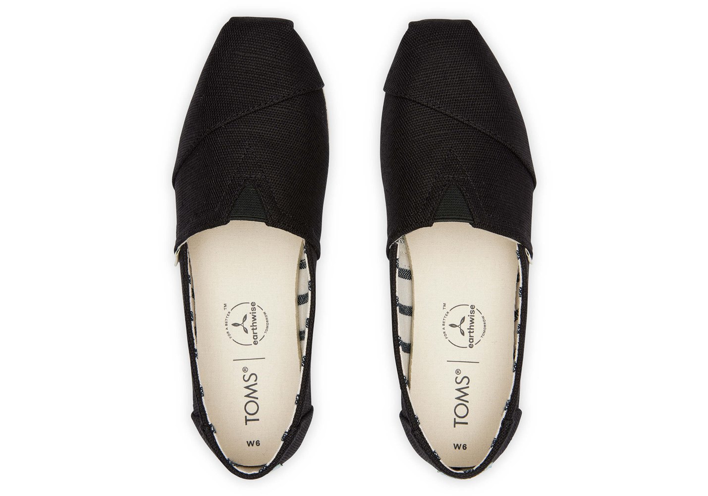 Toms Espadryle Damskie Czarne - Alpargata Heritage Płócienne - 10QLAFXRE